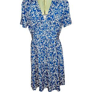 Woman's Shein cottagecore micro floral babydoll empire waist midi length dress L